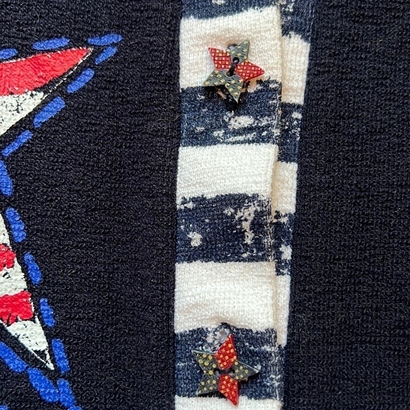 Onque Casuals wearable art Patriotic Sweater July 4th Size Medium - Picture 3 of 8